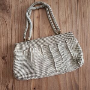 Elegant Whiting & Davis Vintage Cream Mesh Evening Bag / Chain Mail / Hand Bag